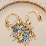 Gold-Plated Three-Hole Link Pendant Earrings
