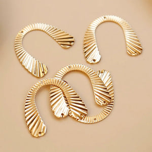 Gold-Plated Three-Hole Link Pendant Earrings
