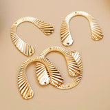 Gold-Plated Three-Hole Link Pendant Earrings