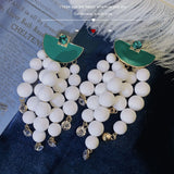 Turquoise Drop Earrings Vintage Fringe Beaded Promotional Earrings