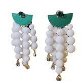 Turquoise Drop Earrings Vintage Fringe Beaded Promotional Earrings
