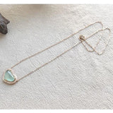 Vintage Silver Diamond Ice Chalcedony Love Pendant Necklace