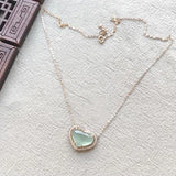 Vintage Silver Diamond Ice Chalcedony Love Pendant Necklace