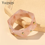 Colorful Geometric Charms Bangle Bracelets for Women Girls