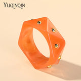 Colorful Geometric Charms Bangle Bracelets for Women Girls