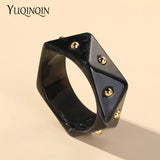 Colorful Geometric Charms Bangle Bracelets for Women Girls