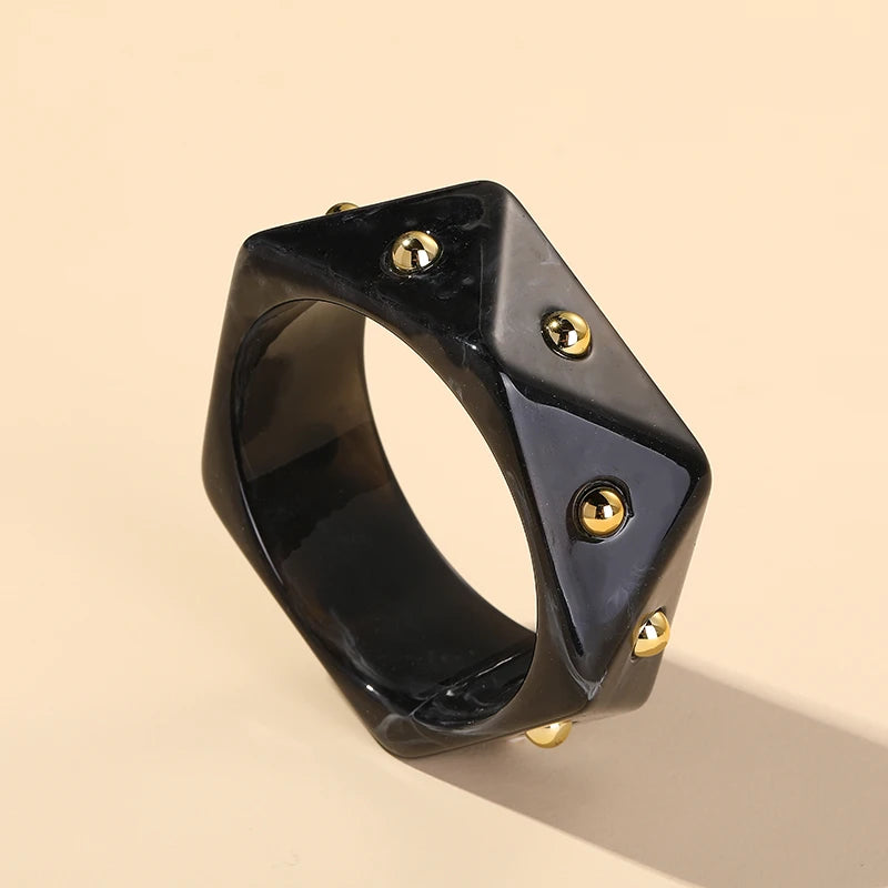 Colorful Geometric Charms Bangle Bracelets for Women Girls
