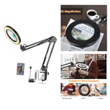 5X USB LED Magnifying Glass 3 Colors Magnifier Lamp Loupe