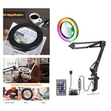 5X USB LED Magnifying Glass 3 Colors Magnifier Lamp Loupe