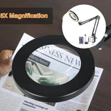 5X USB LED Magnifying Glass 3 Colors Magnifier Lamp Loupe