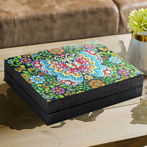 DIY 5D Diamond Painting Travel Earrings Rings PU Leather Jewelry Box