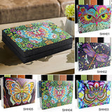 DIY 5D Diamond Painting Travel Earrings Rings PU Leather Jewelry Box