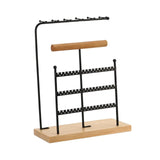 Wooden Base Desktop Jewelry Organizer for Rings & Necklaces