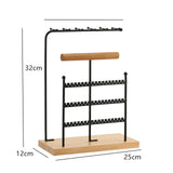 Wooden Base Desktop Jewelry Organizer for Rings & Necklaces