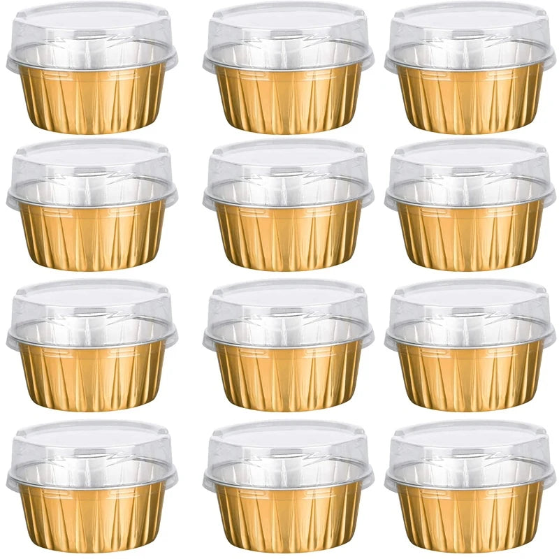 50 Pack Aluminum Foil Dessert Cups Holders