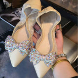 Detachable Bowknot Shoe Clip Decorative Crystal Charm