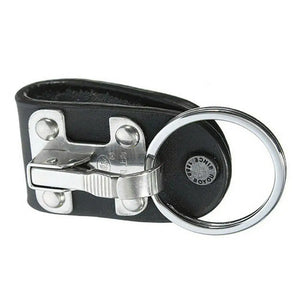 Men PU Leather Steel Keyring Belt Clip Holder Keyring