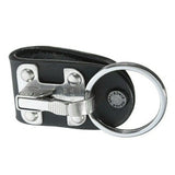 Men PU Leather Steel Keyring Belt Clip Holder Keyring
