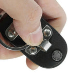 Men PU Leather Steel Keyring Belt Clip Holder Keyring