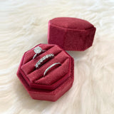 Velvet Ring Box Jewelry Organizer Display Holder Engagement Wedding Gift