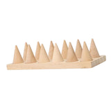 Wooden Ring Display Stand Holder Cone Shape for Showcase Dresser Tabletop