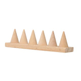 Wooden Ring Display Stand Holder Cone Shape for Showcase Dresser Tabletop