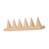 Wooden Ring Display Stand Holder Cone Shape for Showcase Dresser Tabletop