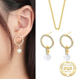 Sterling Silver Pearl Dangle Earrings & Pendant Necklace Set