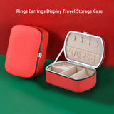 Detachable Faux Leather Rings Earrings Jewelry Box