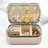 Detachable Faux Leather Rings Earrings Jewelry Box