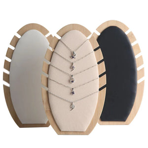 Bamboo Wood Necklace Pendant Display Stand Jewelry Storage Shelf Props