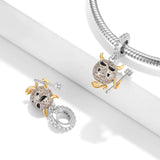 Devil Beads Halloween 925 Silver Pendant Necklace Bracelet Set