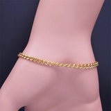 Copper Zircon Pendant Bracelet Stainless Steel Chain Boho Charm Bracelet