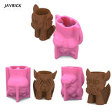 Devil Pen Holder Gypsum Flower Pot Silicone Mold