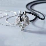 Devil Angel Wings Couple Necklaces Magnetic Pendant Jewelry
