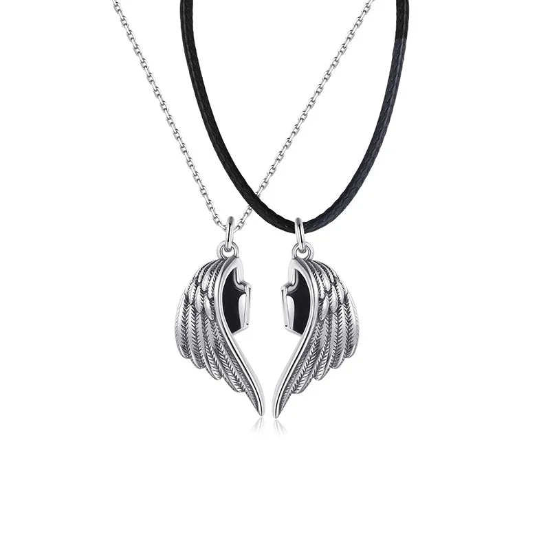 Devil Angel Wings Couple Necklaces Magnetic Pendant Jewelry