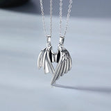 Devil Angel Wings Couple Necklaces Magnetic Pendant Jewelry
