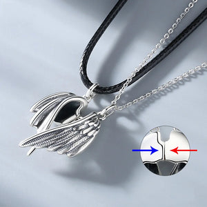 Devil Angel Wings Couple Necklaces Magnetic Pendant Jewelry
