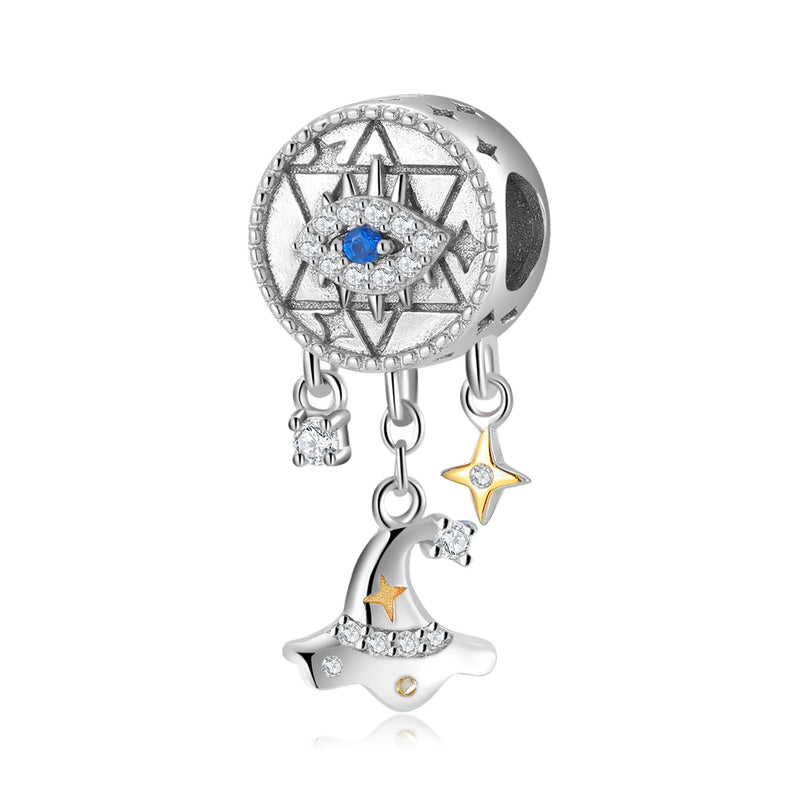 Devil's Eye Dream Catcher Beads Halloween 925 Silver Bracelet