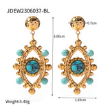 Devil's Eye Pendant Earrings with Pearls 18K Plated Stainless Steel