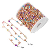 Devil's Eye Stainless Steel Chains Pearl Spacer Beads Adjustable Chain