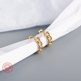 9mm 14K Light Style Silver Link Chain Hoop Earrings for Women