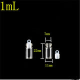 11mm Mini Cork Glass Bottles Pendants 1ml Small Wishing Vials 100pcs