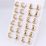 Stainless Steel Buckle Earrings 12mm-20mm Sizes 12 Pairs/Piece