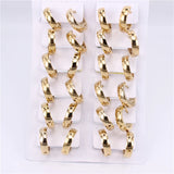 Stainless Steel Buckle Earrings 12mm-20mm Sizes 12 Pairs/Piece