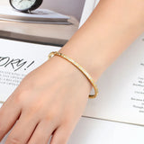 Stainless Steel Strip Zircon Bangle Bracelet Jewelry For Women