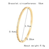 Stainless Steel Strip Zircon Bangle Bracelet Jewelry For Women