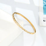 Stainless Steel Strip Zircon Bangle Bracelet Jewelry For Women