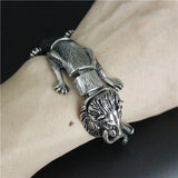 Diameter King Lion Bracelet Stainless Steel Heavy Biker