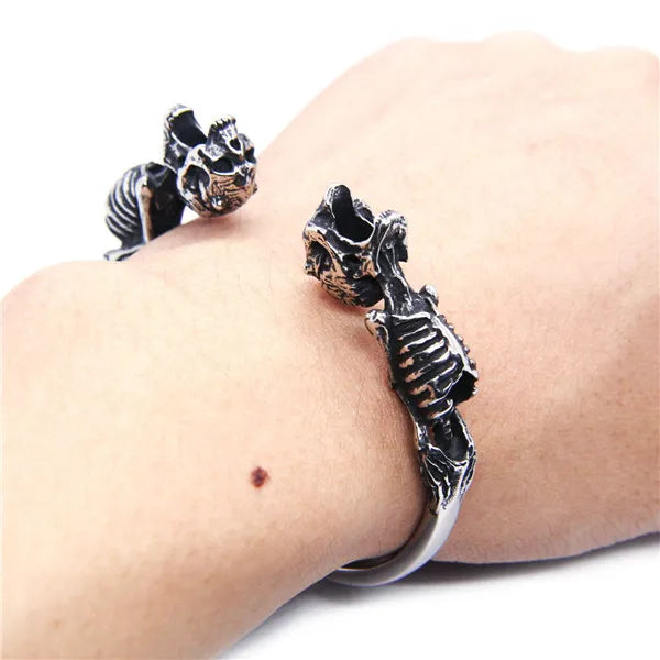 Ghost Skull Bangle Bracelet 316L Stainless Steel Polishing Top Biker